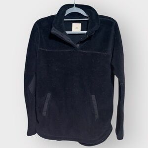 Thread & Supply Women's Black Fleece Oversized Pullover (S)